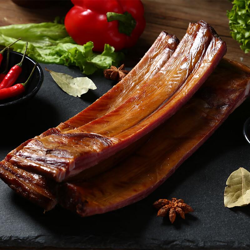 迎宾(yingbin)四川重庆特产腊排骨直排农家自制柏树枝烟熏腊肉无大骨