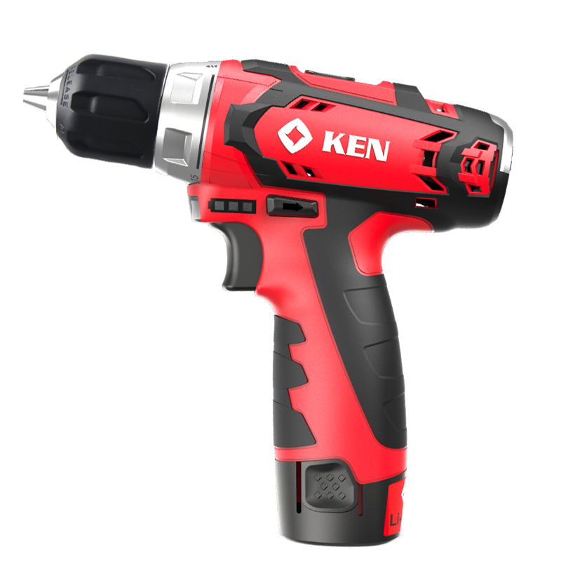锐奇(KEN)12V锂电钻双电双速多功能电动螺丝刀家用充电手枪钻6212CB/6012C BL6012C【双电双速塑箱版】