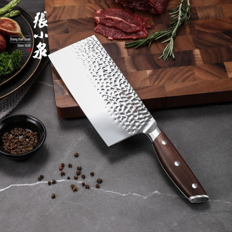 张小泉不锈钢菜刀刀具套装家用菜刀厨房套刀锤点防粘切菜刀斩骨刀实木柄 锋悦 6件套