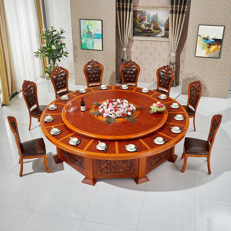 餐桌大圆桌电动转盘圆桌15人20人饭店商用旋转宴会中式圆餐桌 手动1