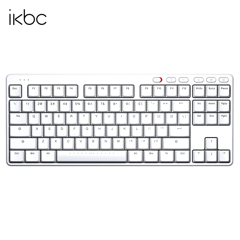 ikbc S200无线键盘机械键盘无线笔记本键盘87键蓝牙键盘粉色机械键盘自营办公矮轴PBT可选 S200白色无线2.4G87键青轴
