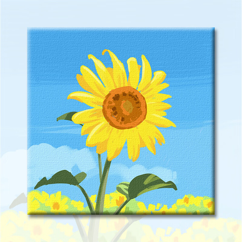 数字油画diy油彩水彩填色向日葵手工填充丙烯颜料自己手绘装饰画 m