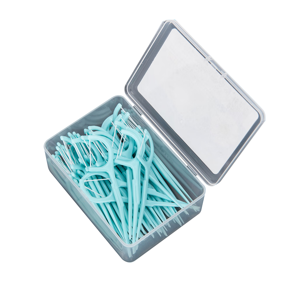 爱齿伴侣超高拉力牙线棒高分子牙线签剔牙棒清洁牙齿用独立包装 普通款一盒50支
