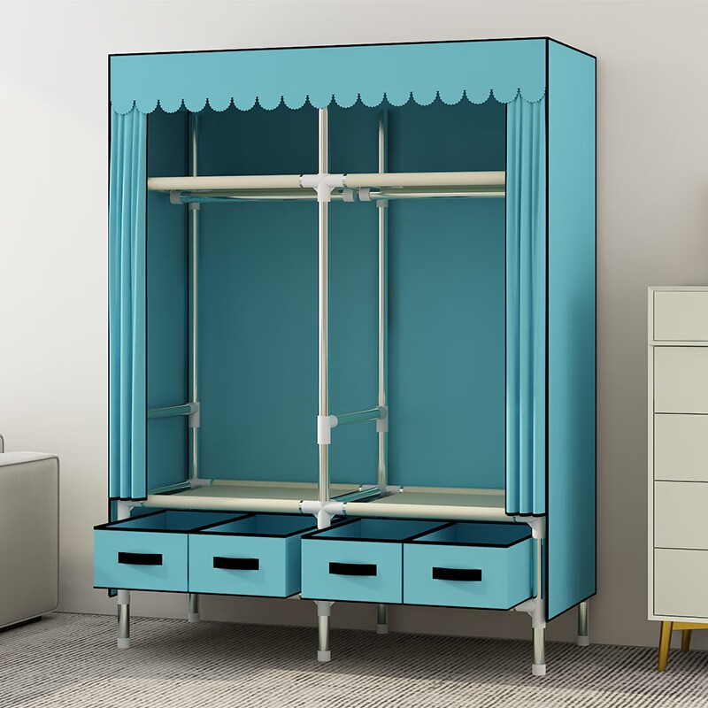 碧桃园 衣柜简易组装布衣柜加粗加厚布艺挂衣柜宿舍出租房衣橱收纳