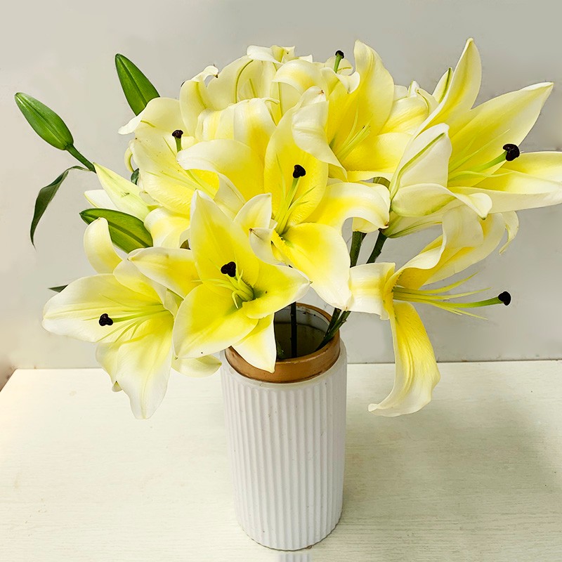 斗南基地直发百合鲜切花家用水养插花送女朋友生日礼物 20朵黄百合