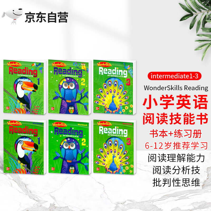 原版进口麦克劳希尔出版WonderSkills Reading Intermediate 1-3 美国加州小学英语分级阅读训练教材技能书 