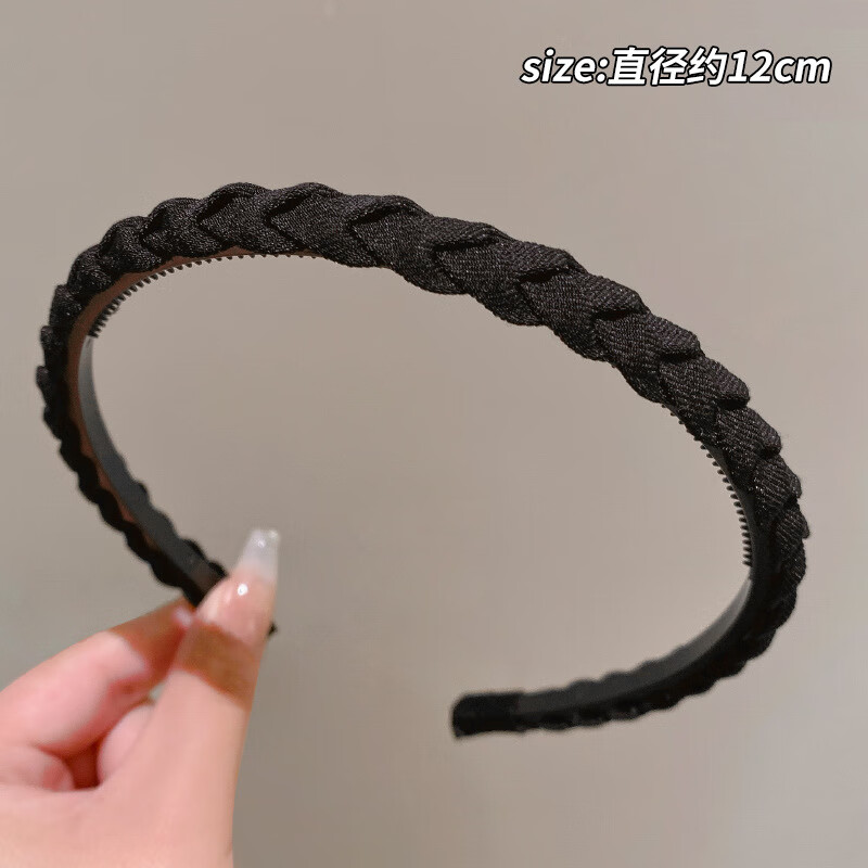 BARY REEF简约压发头箍女款洗脸专用发箍女感防滑碎发发卡2024新款头饰 黑色辫子发箍