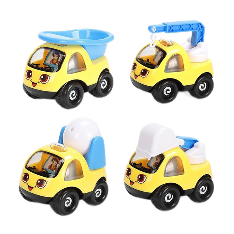 儿童玩具车回力惯性小汽车仿真模型套装1-2-3岁婴儿宝宝玩具飞机工程车玩具男孩生日礼物 四只装回力车+2回力飞机