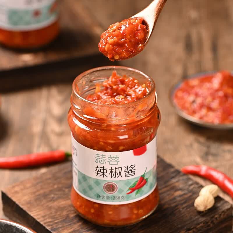 蕴召蒜蓉辣椒酱0脂肪下饭菜即食拌饭酱家用小包装广东正宗蒜香辣 蒜蓉