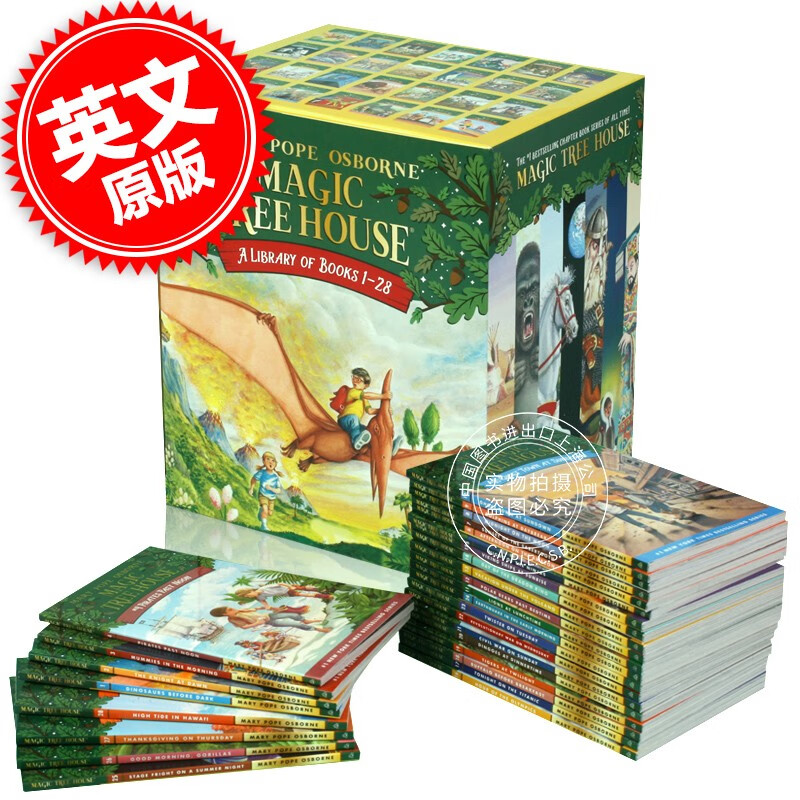 现货 神奇树屋英文原版第一季 1-28 套装 Magic Tree House 1-28 Boxset 新封面 带盒装 进口原版 分阶阅读巩固英语章节书