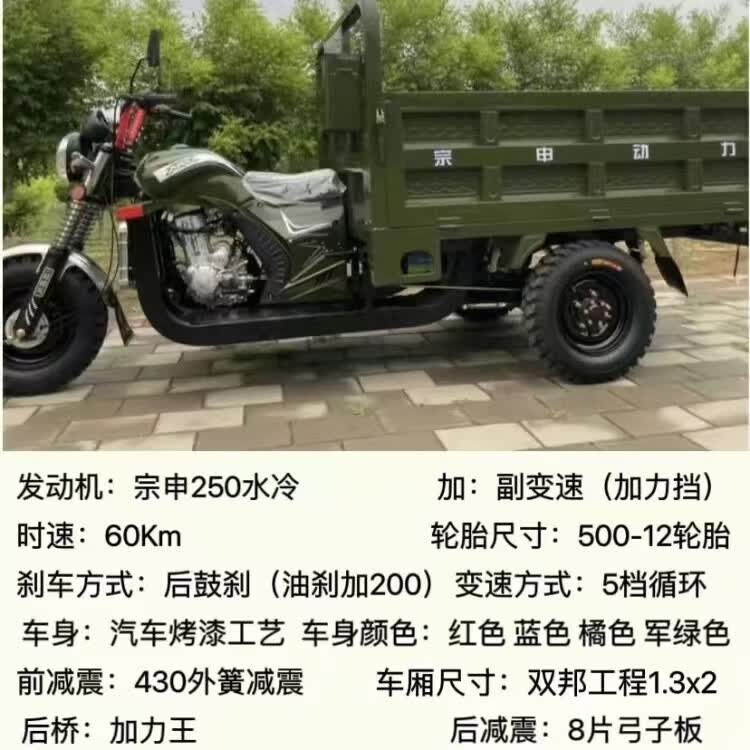 燃油家用汽油摩托车货自卸载重王货运农用三轮 加力王宗申150风冷1