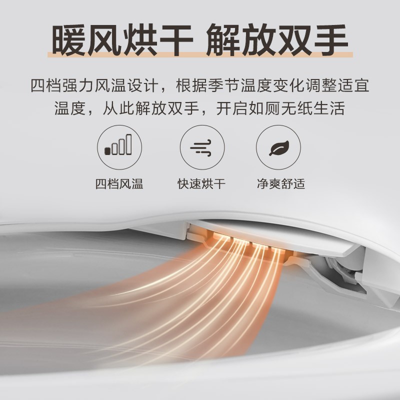 海尔(Haier)卫玺 智能马桶盖 电动坐便器盖 洁身器 即热式暖风款 防电墙V-168Plus