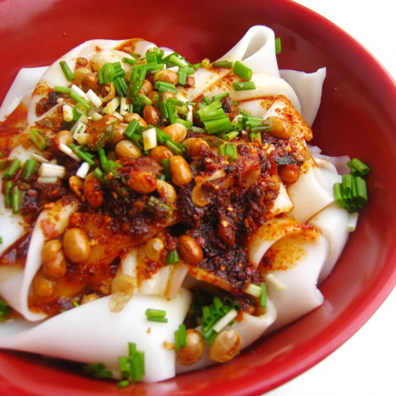 宜享健康贵州特产遵义名优小吃红油米皮素红油米皮凉米皮配辣椒豆子 