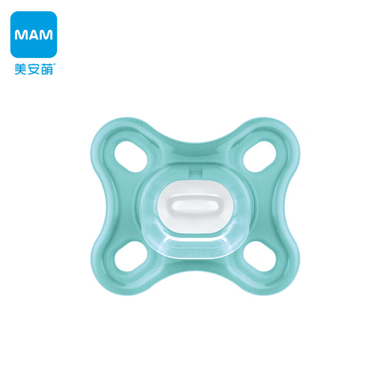 美安萌MAM comfort全硅胶安抚奶嘴一体0-6个月新生儿婴儿超软新扁头超轻 湖蓝色 0-3个月 1只装 京东折扣/优惠券