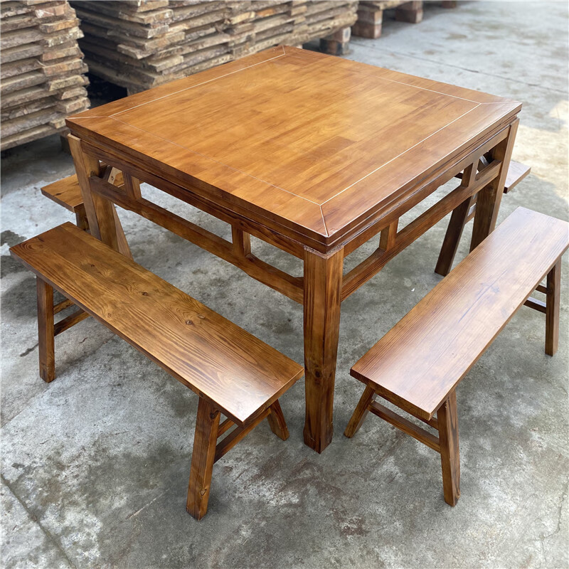 方桌老式八仙桌新中式明清仿古家用饭店农家乐商用餐 款式一(1米*1米)