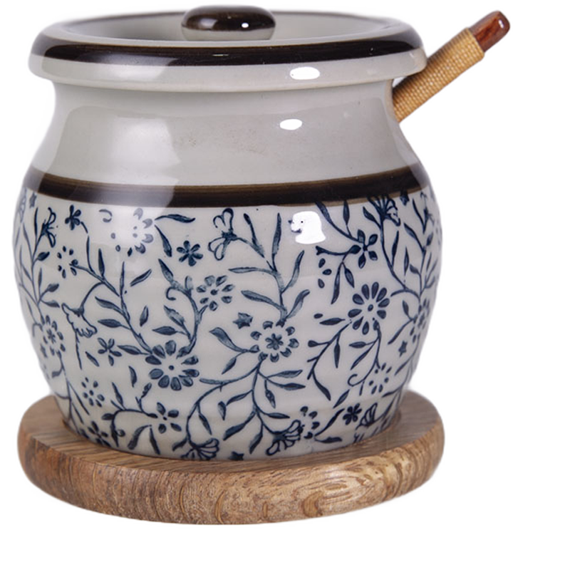 和风四季的釉下彩陶瓷罐——优美实用的调料器皿
