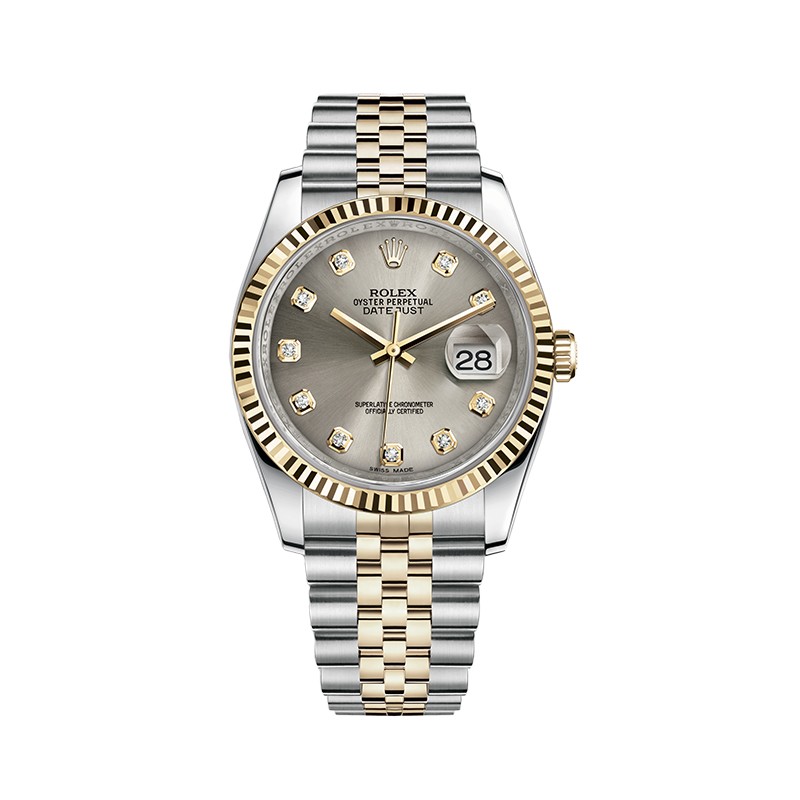 【二手95新】劳力士 日志型系列 18k黄金 精钢36mm自动机械男士手表