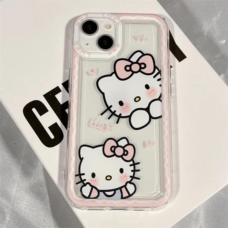 少女心粉色kitty猫iPhone16手机壳15promax苹果14潮13防摔12套11 【气囊防摔壳】粉色kitty猫 iPhone15ProMax 京东折扣/优惠券