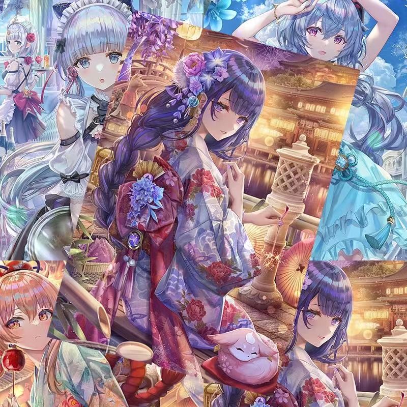 晴芭芭拉迪卢克雷电将军胡桃周边壁纸墙纸 雷电将军 高清海报八张一套