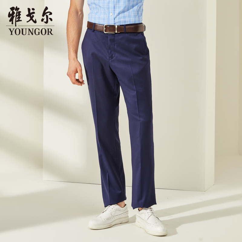 雅戈尔西裤男227F款西裤2022秋冬男士商务时尚西装正装裤商场同款 藏青 185/100A