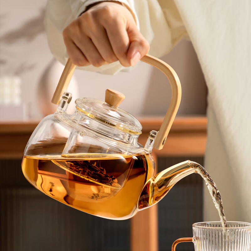 忆壶茶煮茶壶玻璃烧水壶耐高温提梁壶泡茶水分离明火大单围炉养生花茶具