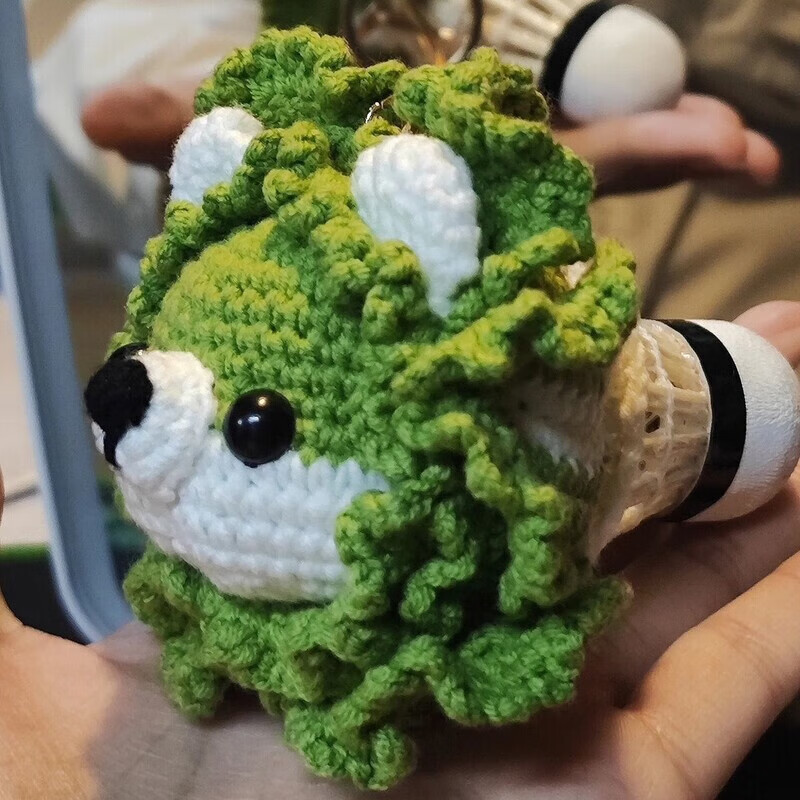 球挂件编织毛线手工diy成品材料毛线 白菜狗羽毛球编织材料送工具教程