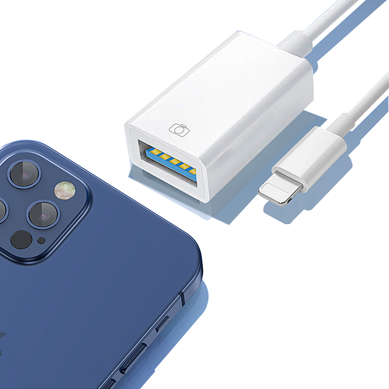 JOWOYE苹果手机平板转接头iPhone/iPad转换器lightning转USB3.0外接U盘鼠标键盘电子琴声卡OTG相机转换线