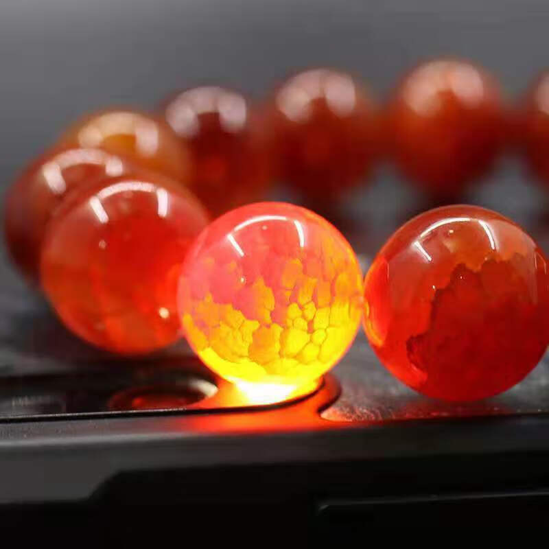 琅麦天*然红玛瑙龙鳞纹手链龙麟凤血玛瑙龙纹手串项链玉器饰品直播货