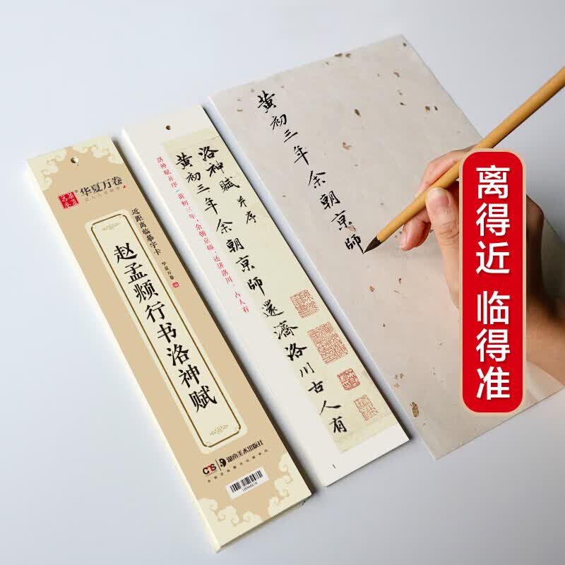 华夏万卷 近距离临摹字卡 洛神赋行书字帖 赵孟頫成人临摹高清墨迹本学生初学者教程行书钢笔硬笔书法字帖