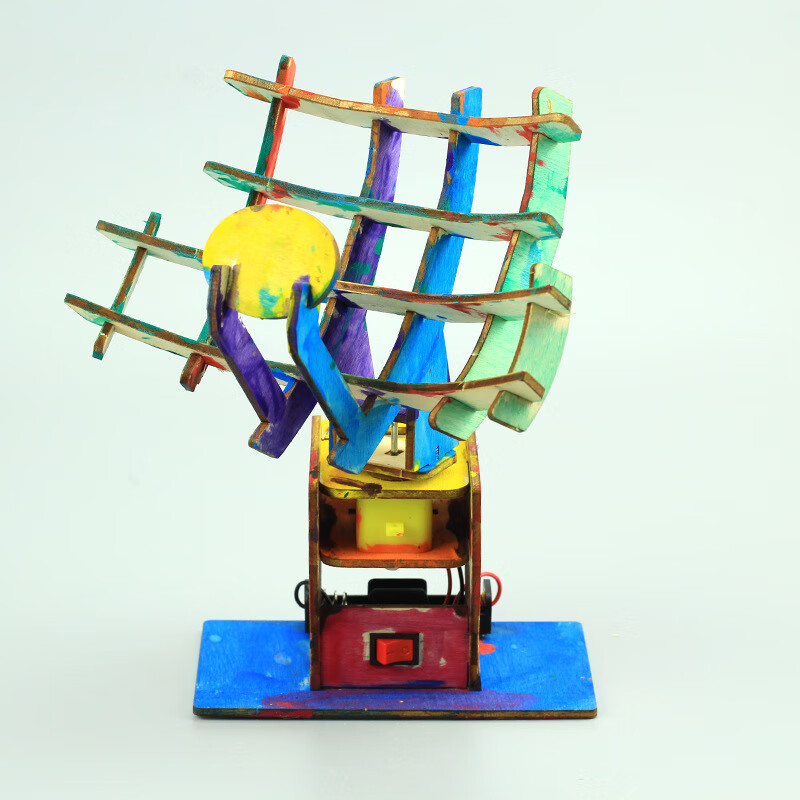 侦察雷达模型科技小制作diy手工电动雷达探测器科学实验教具 侦测雷达