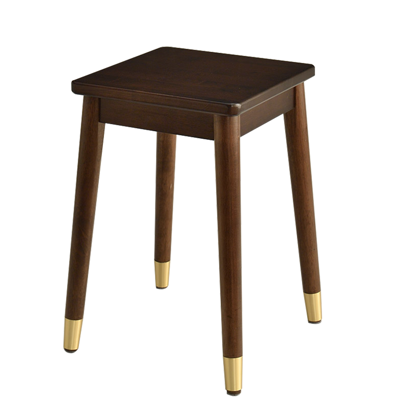 艺柳园 凳子实木凳子家用餐凳方凳小凳子高凳时尚创意木凳小板凳铜素凳子 【轻奢款】胡桃色