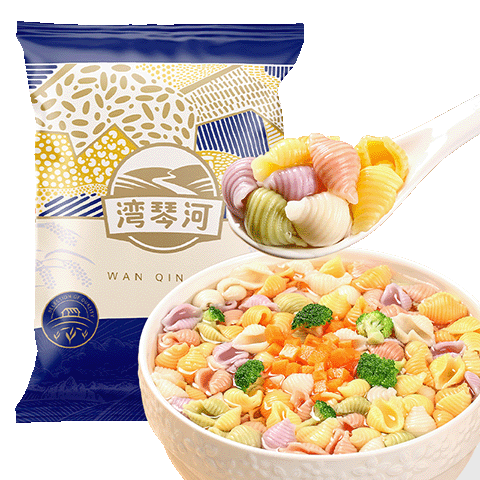 需首购：湾琴河 果蔬贝壳面500g 蝴蝶面 儿童蔬菜面