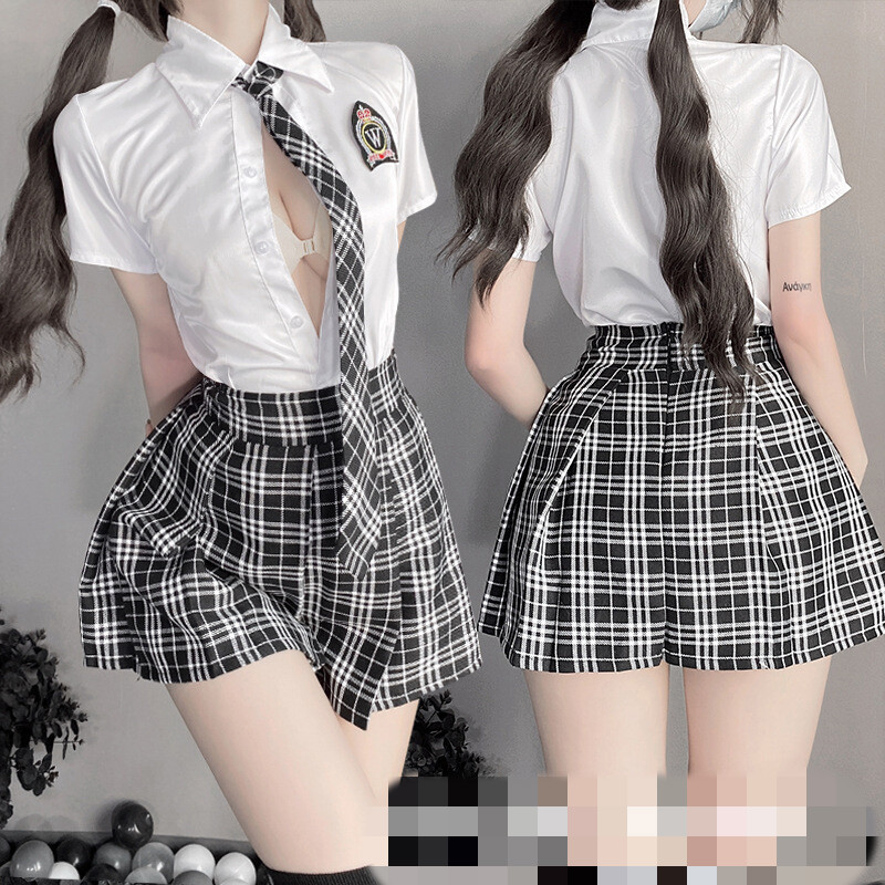 纯欲服装衣服校园女制服激情用品诱惑睡衣套装大码夫妻免脱全透明瑰若