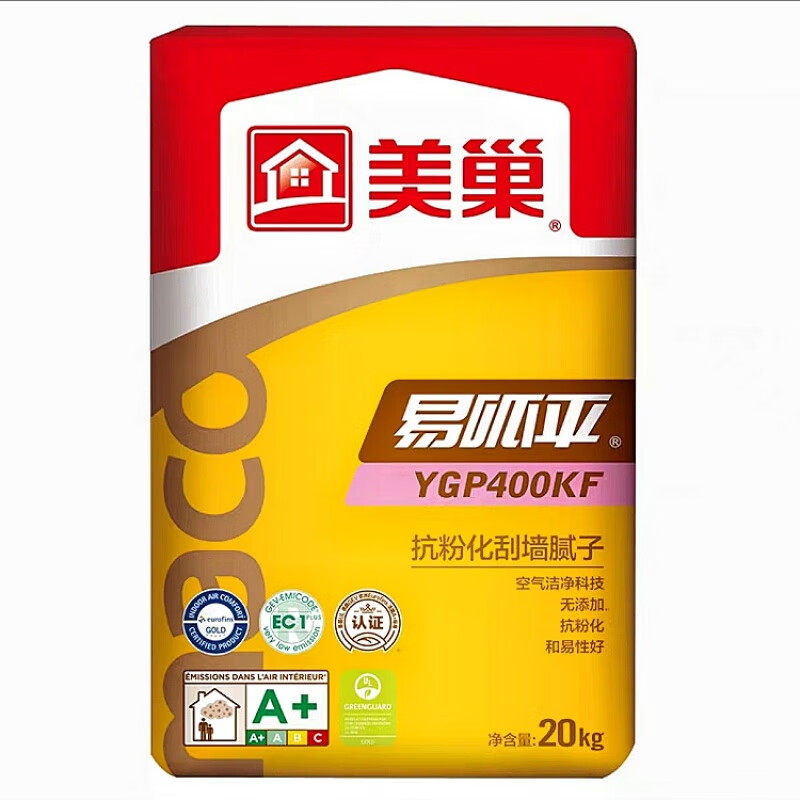 都芳（DUFA）易呱平YGP400KL抗裂刮墻膩子粉防水膩子嵌縫膏石膏粉 400KL抗粉化刮墻膩子20KG