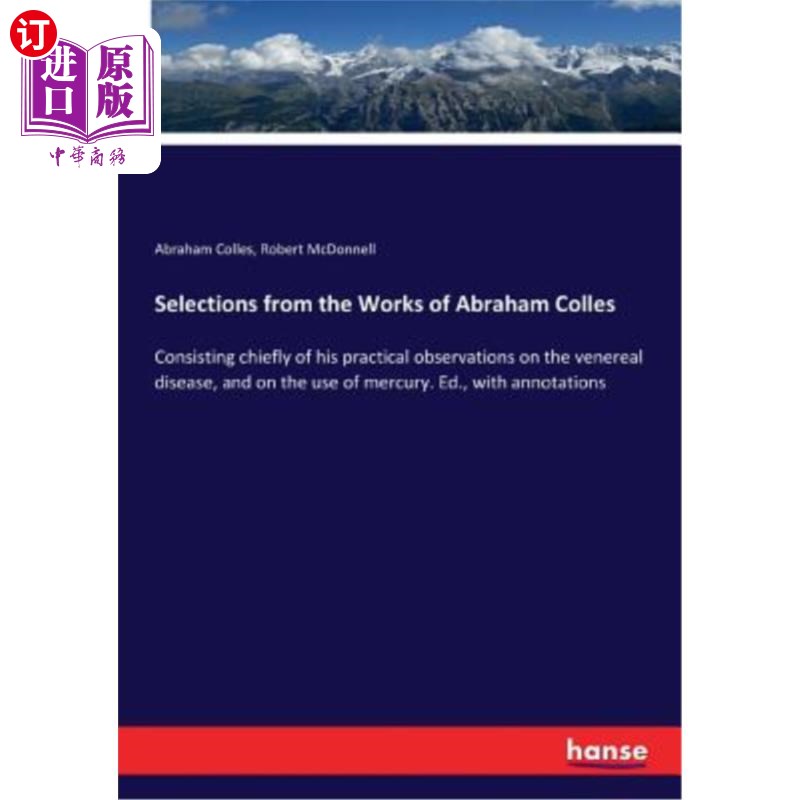海外直订医药图书selections from the works of abraham colles