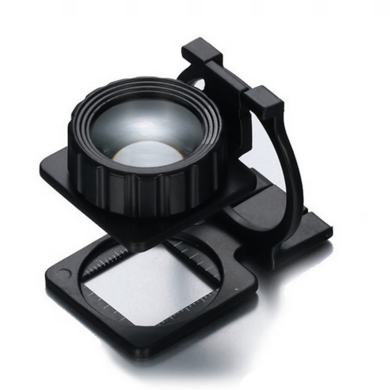 倍高清10手持检布台式放大镜20倍非带灯照布镜刻度60便携式1000 黑色