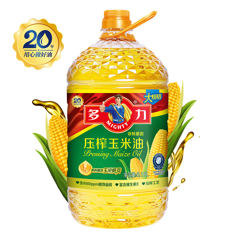 多力压榨玉米油6.18L非转基因食用油（新老包装随机发货）怎么样,好用不?