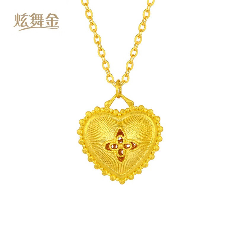 炫舞金珠宝 黄金项链女 足金999古法丝绸金爱心吊坠 婚庆三金送礼送女友 5.5克 -链长约45cm高性价比高么？