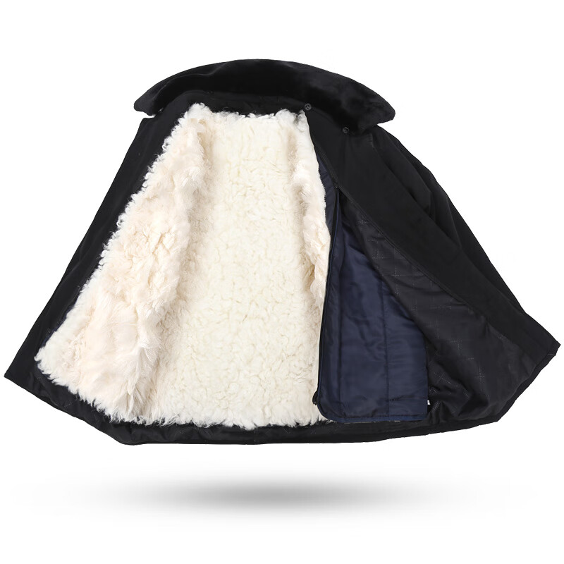 羊皮袄冬季人皮毛一体棉袄棉衣保暖加厚东北袄 长毛绵羊皮袖子没羊皮