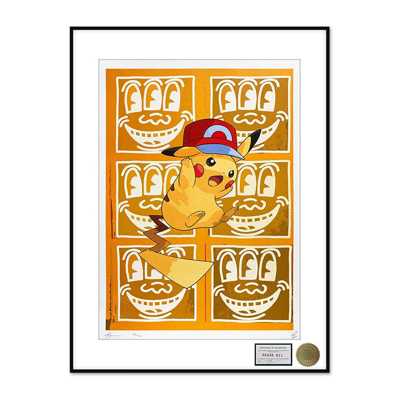 三为(sunwayart)death nyc限量版画皮卡丘装饰画动漫卡通客厅儿童房