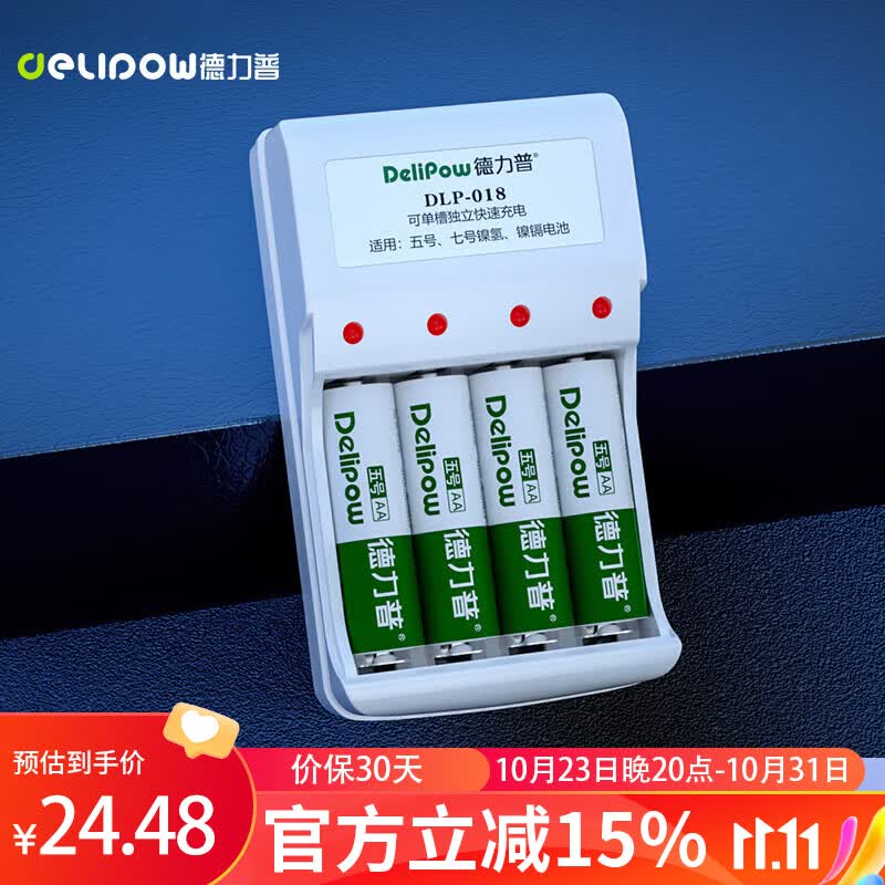 德力普（Delipow）充电电池 5号电池 配4节电池充电器套装适用玩具/遥控器/鼠标键盘怎么看?