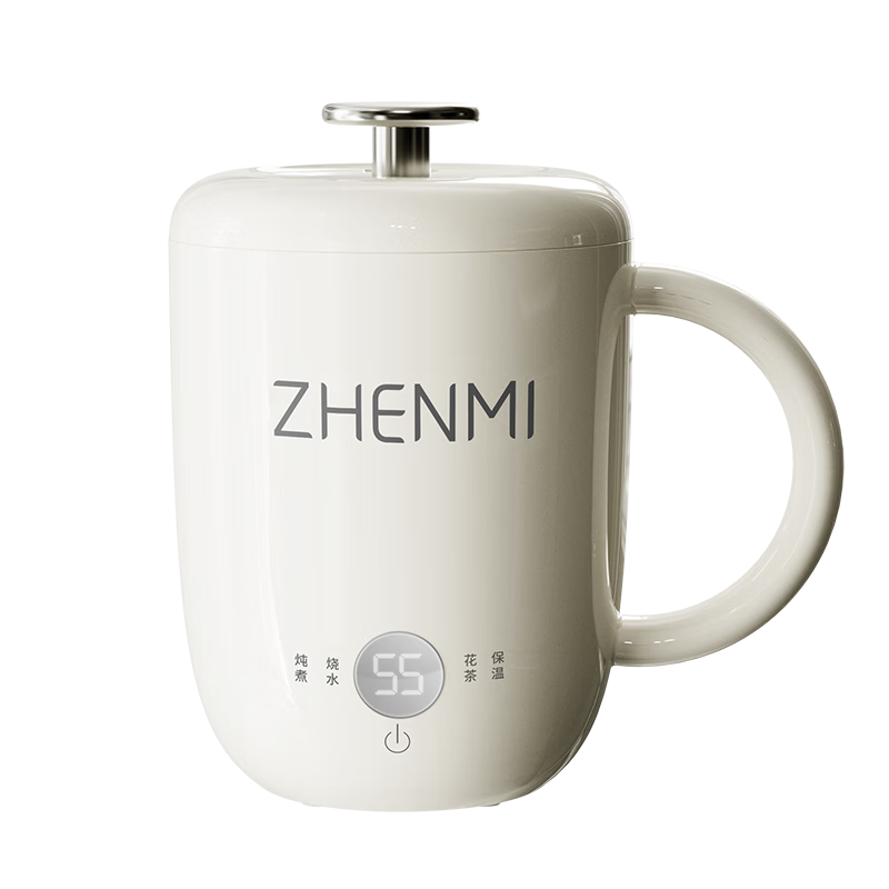 臻米便携式烧水杯电热水壶保温加热杯恒温热水杯迷你小型旅行出差 办公室宿色烧水壶智能恒温 0.45L 电热水杯(普通款)