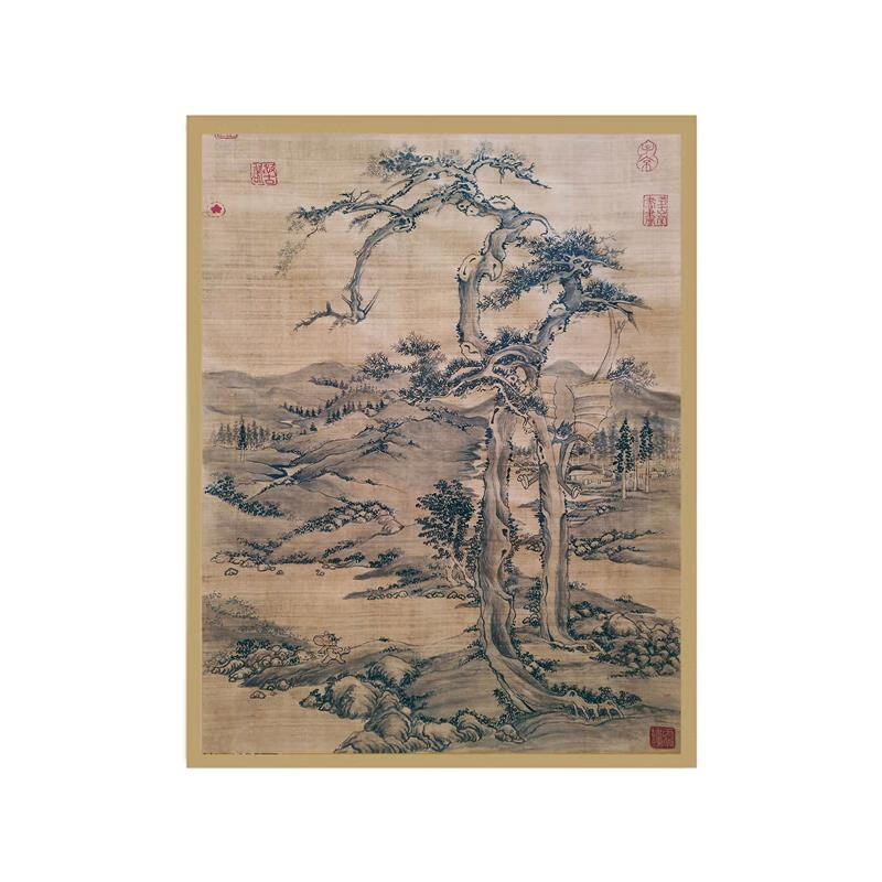 汤姆劈树图 8寸17*22优雅黑色拉丝金属画框