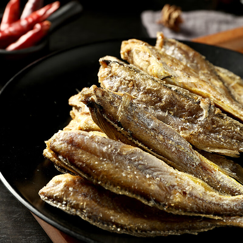 小黄鱼干非油炸带鱼酥连云港特产黄花鱼孕妇零食 (辣味)香酥黄鱼250g