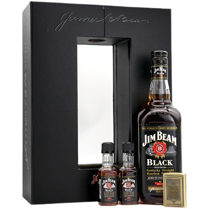 金宾jim beam黑占边波本威士忌 肯塔基州纯正波本 进口洋酒 750ml礼盒