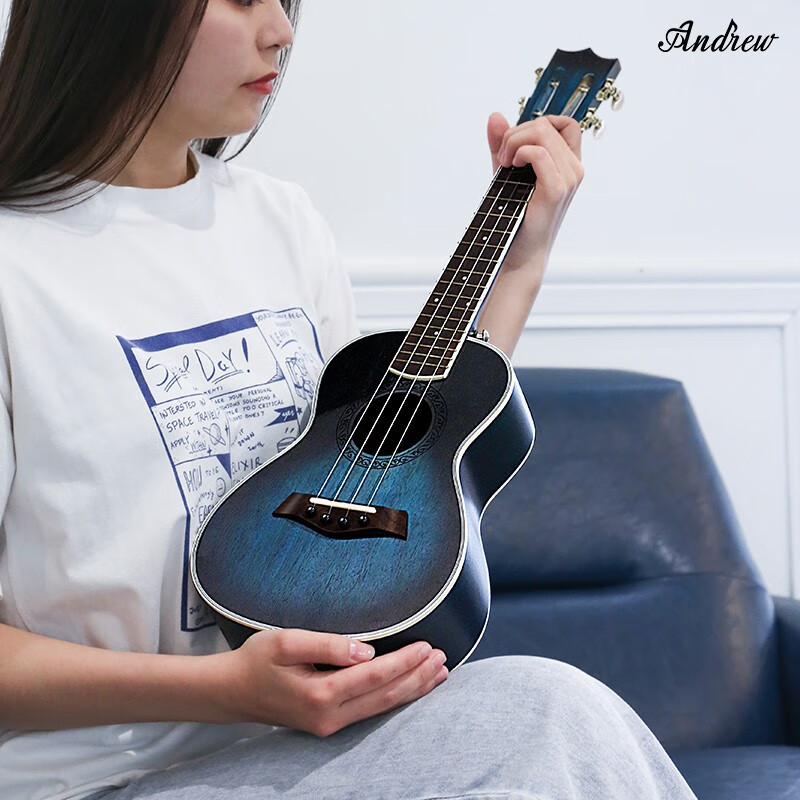 安德鲁尤克里里23寸乌克丽丽26小吉他初学者女男ukulele 21寸幻蓝+全套配件