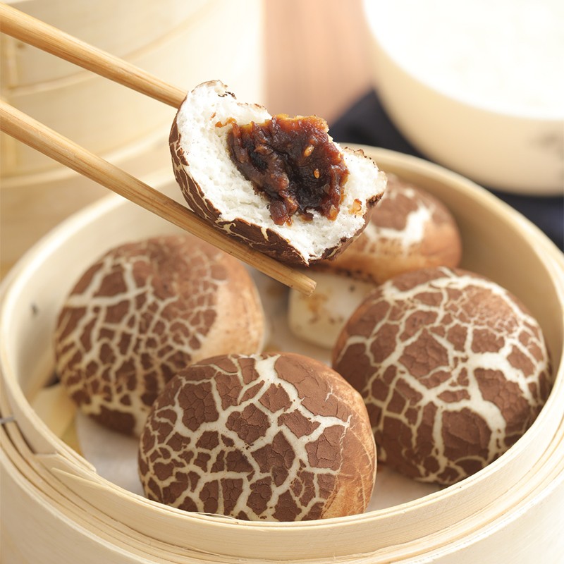 艺面缘(yimianyuan)香菇包蘑菇包子豆沙馅儿童营养广式早茶点心早餐速