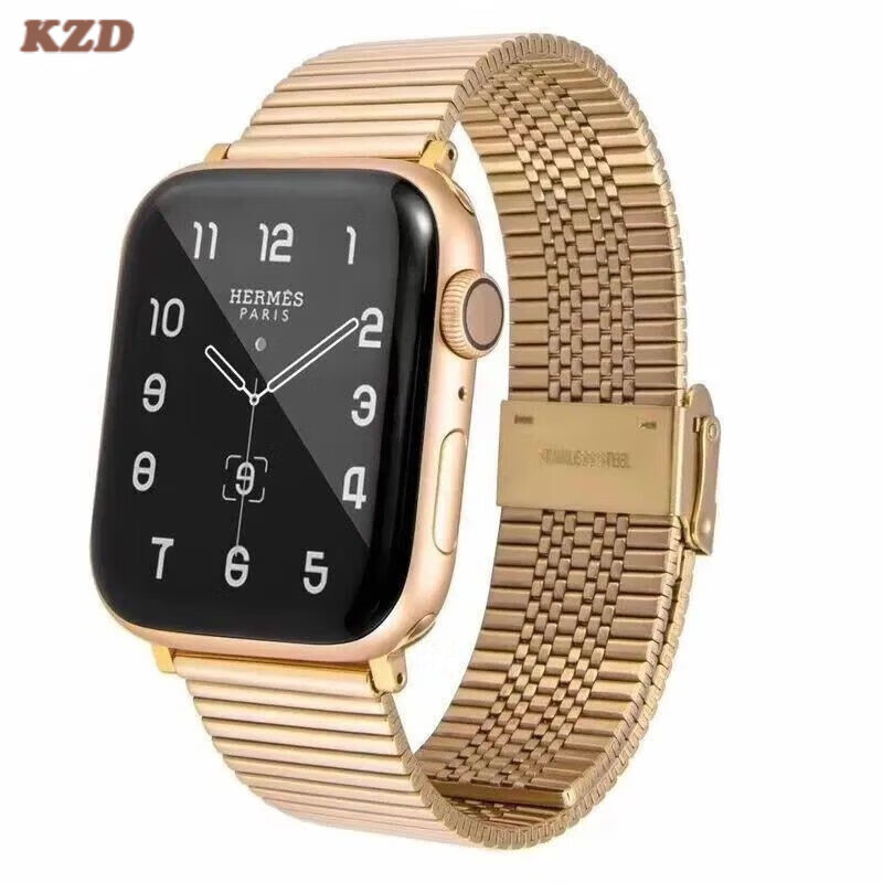 kzd秋冬新品适用applewatch6表带金属iwatch7表带不锈钢苹果手表带原