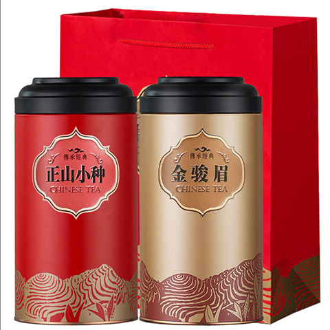 【送礼佳选】正山小种茶叶红茶浓香型礼盒罐装500g 金骏眉+正山小种共500g（无赠品） 礼盒包装