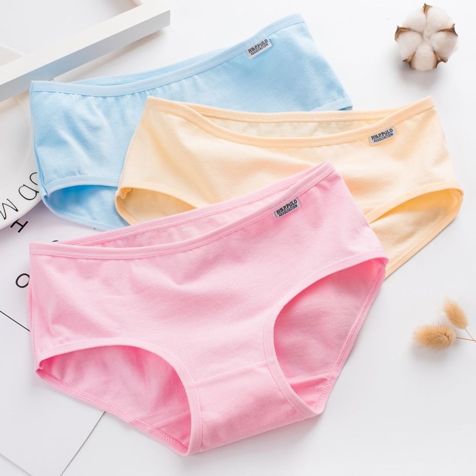 品诗歌人 女士内裤女纯棉低腰少女学生韩版性感95棉三角裤女· 西 紫